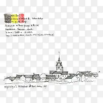 手绘场景线描-空若网 手绘场景线描-空若网