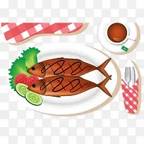 矢量蒸鱼-空若网 矢量蒸鱼-空若网