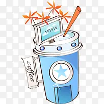 扁平风格合成创意效果橙色的吸管-空若网 扁平风格合成创意效果橙色的吸管-空若网