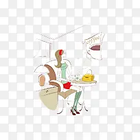 咖啡店卡通素材-空若网 咖啡店卡通素材-空若网