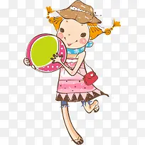 玩皮球的女孩-空若网 玩皮球的女孩-空若网