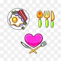 餐具盘子叉子图案-空若网 餐具盘子叉子图案-空若网