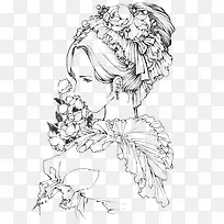 卡通人物线描-空若网 卡通人物线描-空若网