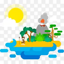 矢量手绘卡通海岛-空若网 矢量手绘卡通海岛-空若网