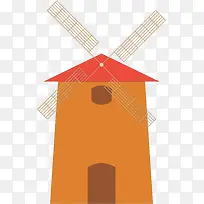 橙色卡通风车-空若网 橙色卡通风车-空若网