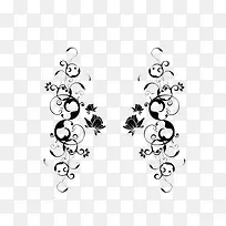 黑色中国式对称卷花-空若网 黑色中国式对称卷花-空若网