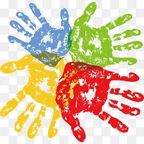 彩色油漆掌印-空若网 彩色油漆掌印-空若网