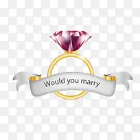 矢量手绘钻戒横幅-空若网 矢量手绘钻戒横幅-空若网