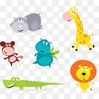 6款卡通动物设计矢量素材-空若网 6款卡通动物设计矢量素材-空若网