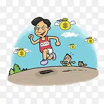 卡通免扣奔跑的人-空若网 卡通免扣奔跑的人-空若网