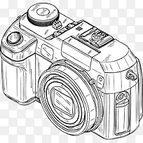 白色的卡通手绘相机-空若网 白色的卡通手绘相机-空若网