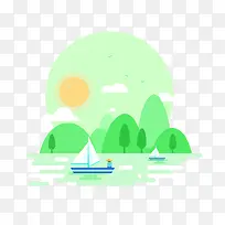 桂林山水扁平化素材-空若网 桂林山水扁平化素材-空若网