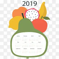 彩色水果卡通日历-空若网 彩色水果卡通日历-空若网