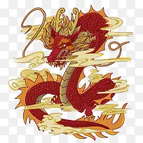 手绘卡通红色龙抬头-空若网 手绘卡通红色龙抬头-空若网
