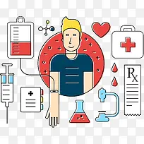 矢量爱心献血插图-空若网 矢量爱心献血插图-空若网