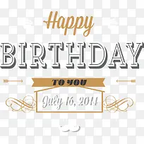 矢量怀旧生日贺卡-空若网 矢量怀旧生日贺卡-空若网