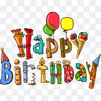 矢量卡通可爱生日字体-空若网 矢量卡通可爱生日字体-空若网