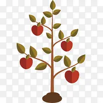 扁平化设计的苹果树-空若网 扁平化设计的苹果树-空若网