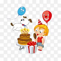 生日蛋糕礼物气球小狗-空若网 生日蛋糕礼物气球小狗-空若网