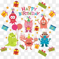 庆祝生日的毛球怪-空若网 庆祝生日的毛球怪-空若网