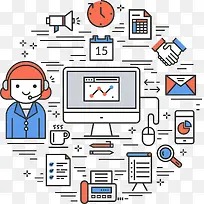 数字生活元素矢量图-空若网 数字生活元素矢量图-空若网