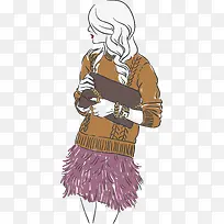 ��ɫ���¶�ȹ��Ů-������