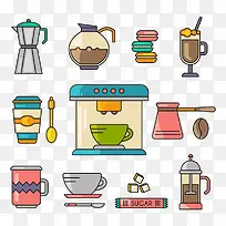 彩色咖啡元素-空若网 彩色咖啡元素-空若网