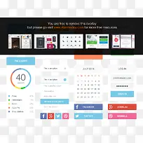 柔和扁平化ui主题包PSD源文件-空若网 柔和扁平化ui主题包PSD源文件-空若网