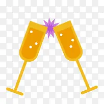 香槟干杯扁平化标签-空若网 香槟干杯扁平化标签-空若网