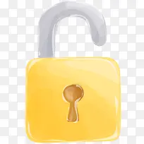 金色卡通手绘的锁-空若网 金色卡通手绘的锁-空若网