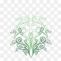 绿色对称花纹素材-空若网 绿色对称花纹素材-空若网