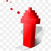 红色立体时尚商务箭头-空若网 红色立体时尚商务箭头-空若网