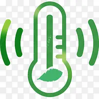 绿色创意手绘温度计-空若网 绿色创意手绘温度计-空若网