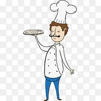 手绘意大利餐厅大厨-空若网 手绘意大利餐厅大厨-空若网