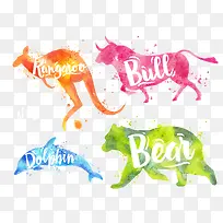 水彩动物-空若网 水彩动物-空若网