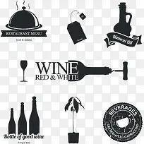 酒和食物矢量设计元素,-空若网 酒和食物矢量设计元素,-空若网