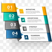 矢量彩色折纸ppt数字标签-空若网 矢量彩色折纸ppt数字标签-空若网