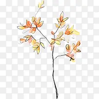 卡通可爱手绘红叶树-空若网 卡通可爱手绘红叶树-空若网