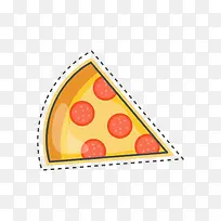 黄红色披萨食物标贴-空若网 黄红色披萨食物标贴-空若网