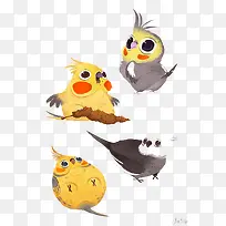手绘可爱小胖鸟图-空若网 手绘可爱小胖鸟图-空若网
