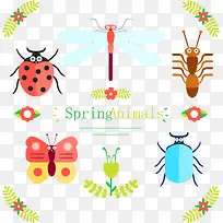 春季昆虫矢量-空若网 春季昆虫矢量-空若网