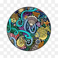 一个圆盘插画-空若网 一个圆盘插画-空若网