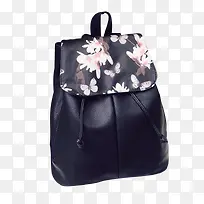 高清摄影黑色花卉皮质双肩包-空若网 高清摄影黑色花卉皮质双肩包-空若网