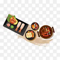 卡通食物海鲜肉食火锅-空若网 卡通食物海鲜肉食火锅-空若网