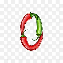 手绘辣椒数字0-空若网 手绘辣椒数字0-空若网