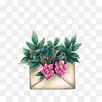信封和鲜花-空若网 信封和鲜花-空若网