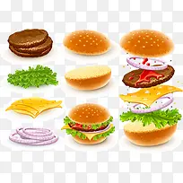 快餐汉堡矢量素材免费下载-空若网 快餐汉堡矢量素材免费下载-空若网