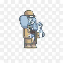 扁平化卡通大象-空若网 扁平化卡通大象-空若网