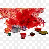 红叶和杯子-空若网 红叶和杯子-空若网