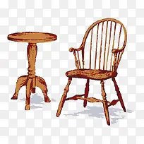 水彩手绘桌椅素材-空若网 水彩手绘桌椅素材-空若网